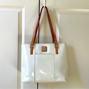 Dooney & Bourke White and Brown Tote Bag